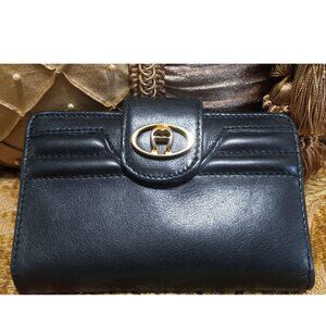 Vintage Etienne Aigner Black Leather Wallet(6618)